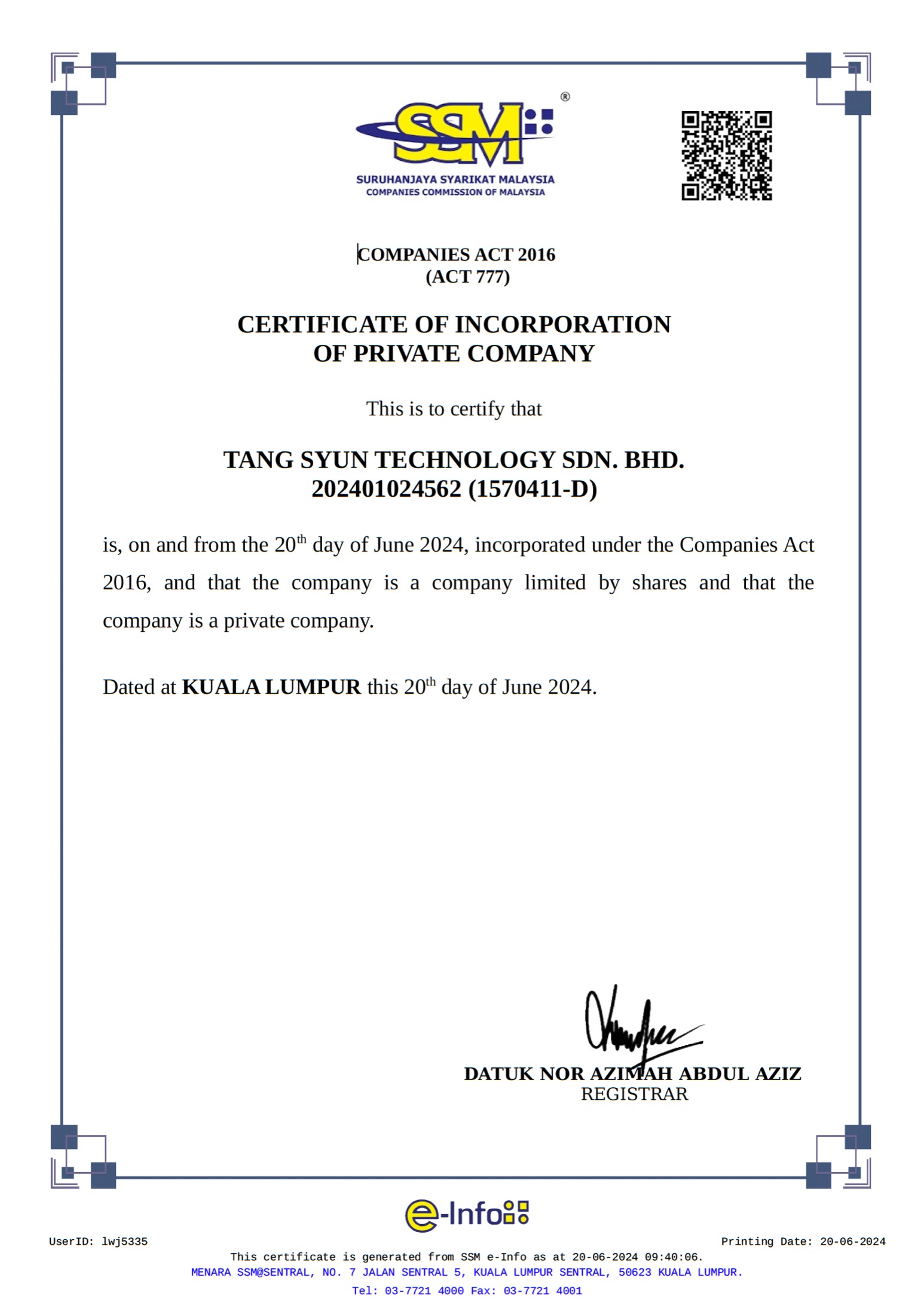 Certificate